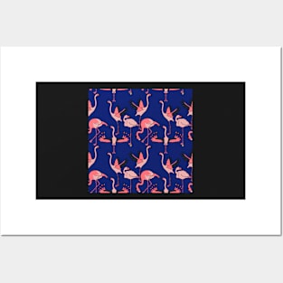 Hanukkah Flamingos Holiday Print Posters and Art